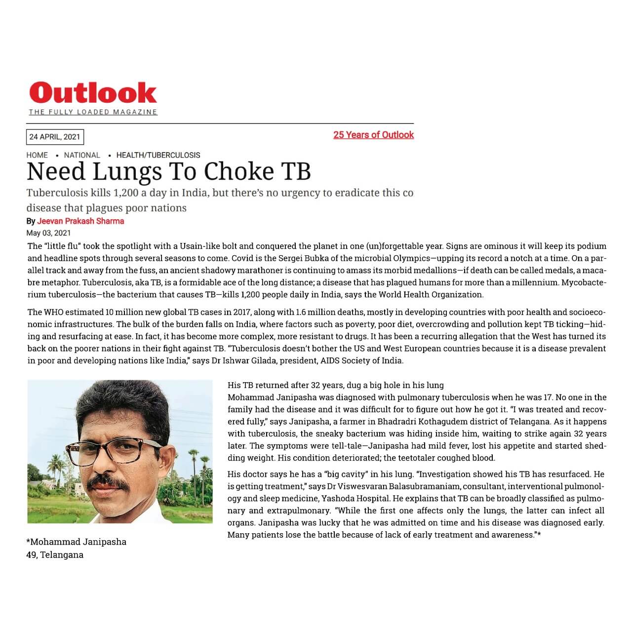 Tuberculosis kills 1,200 a day in India